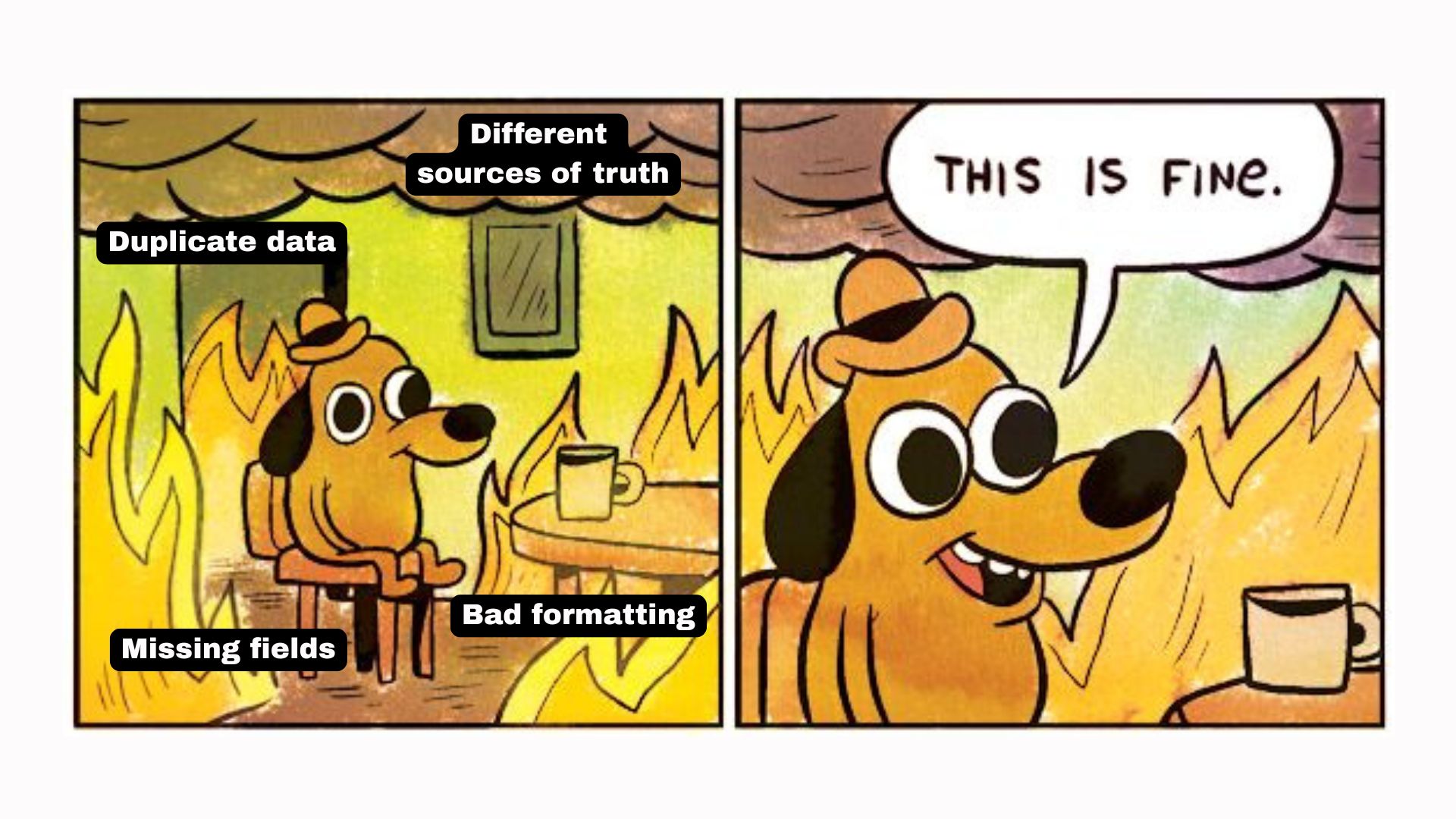 Data debt concept with broken foundation